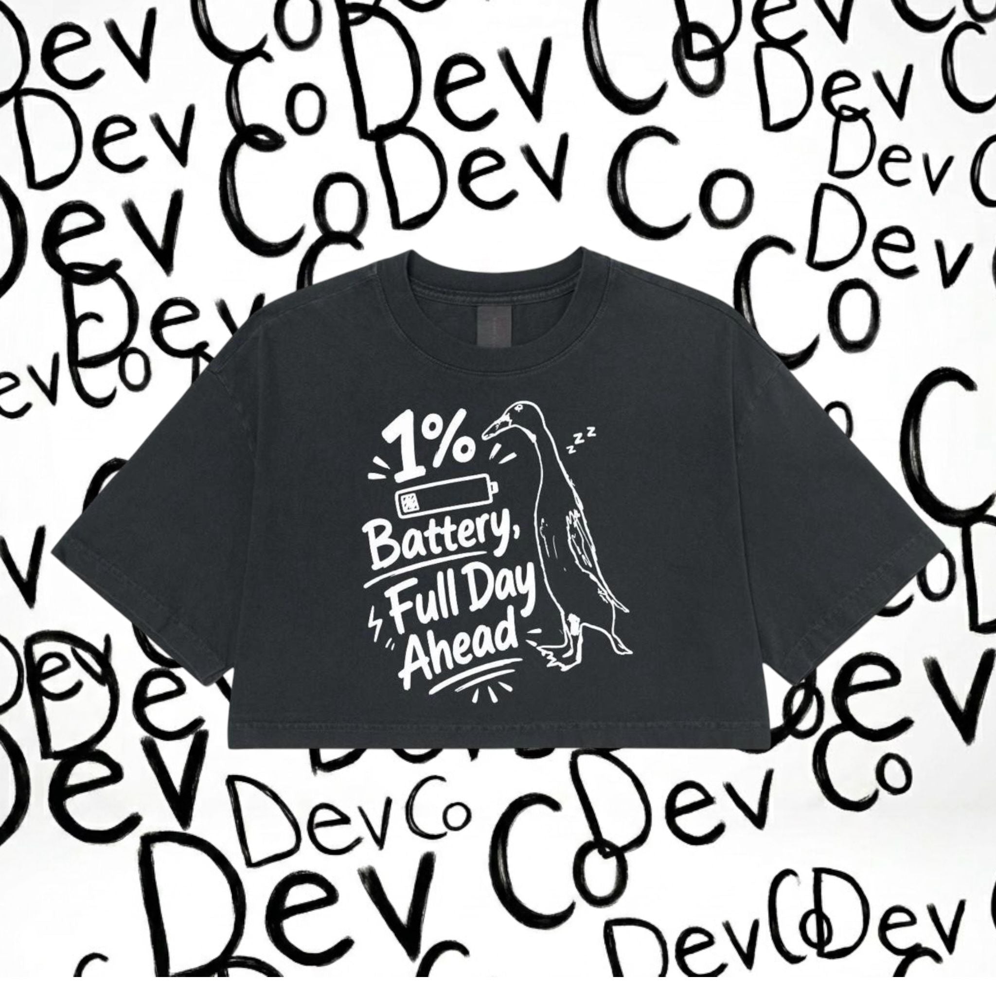 1% Battery, Full Day Ahead cropped  Tee