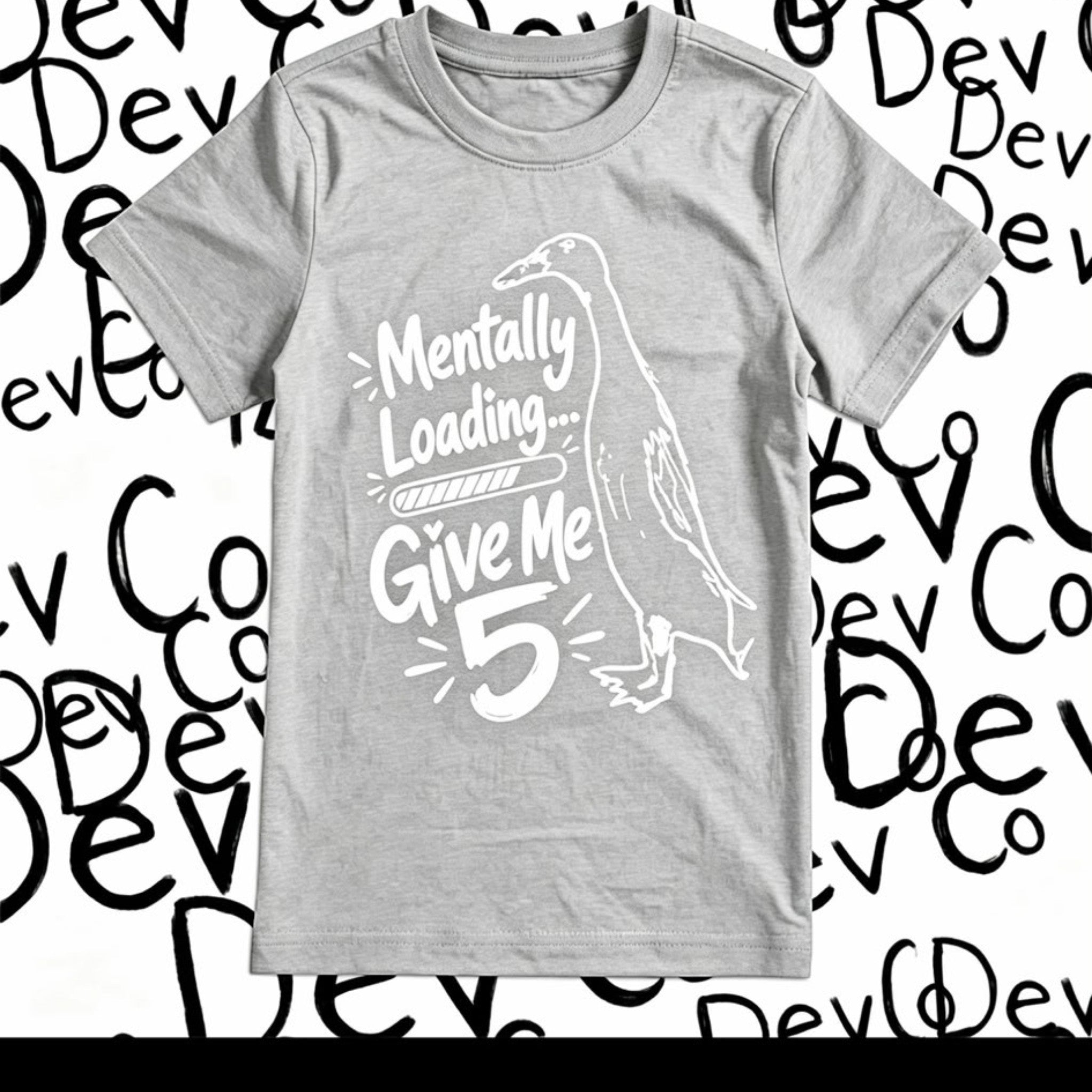 Dev co clothing grey 100% organic cotton t-shirt with